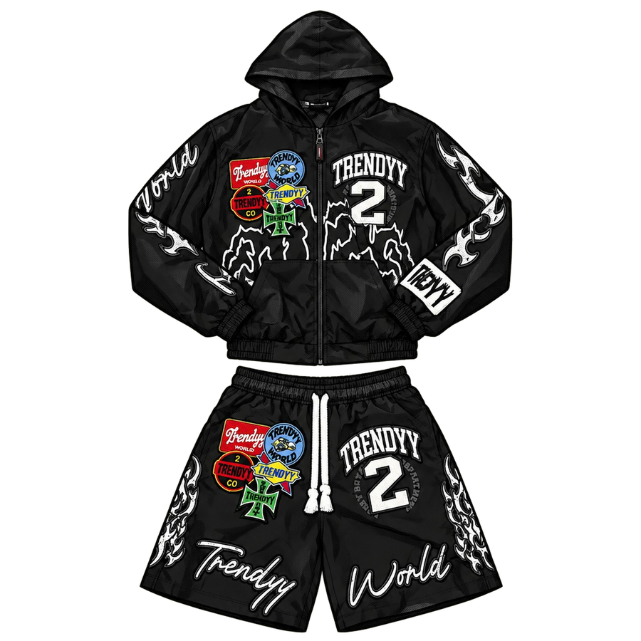 Black “V10” Windbreaker Sets