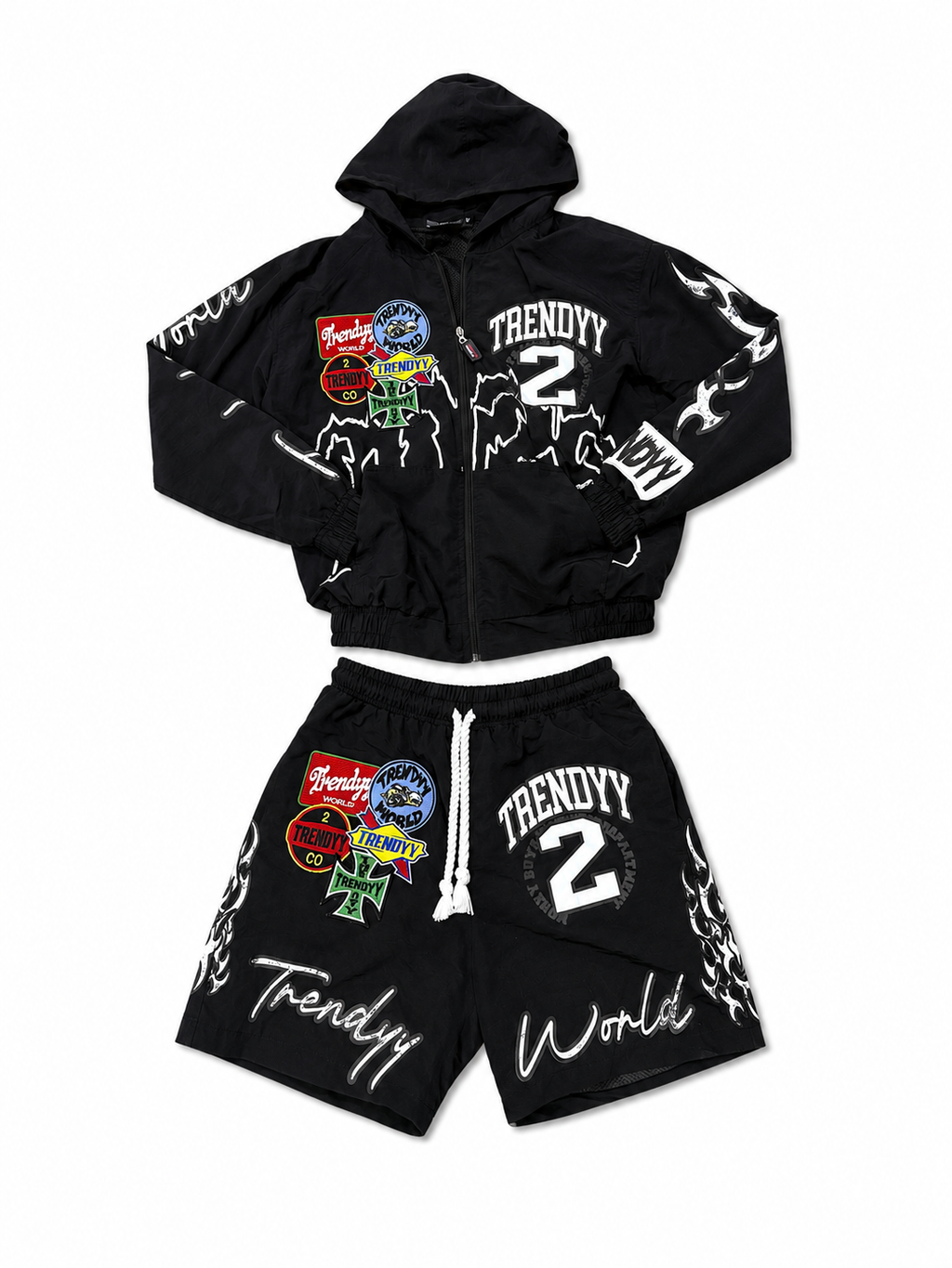 Black “V10” Windbreaker Sets