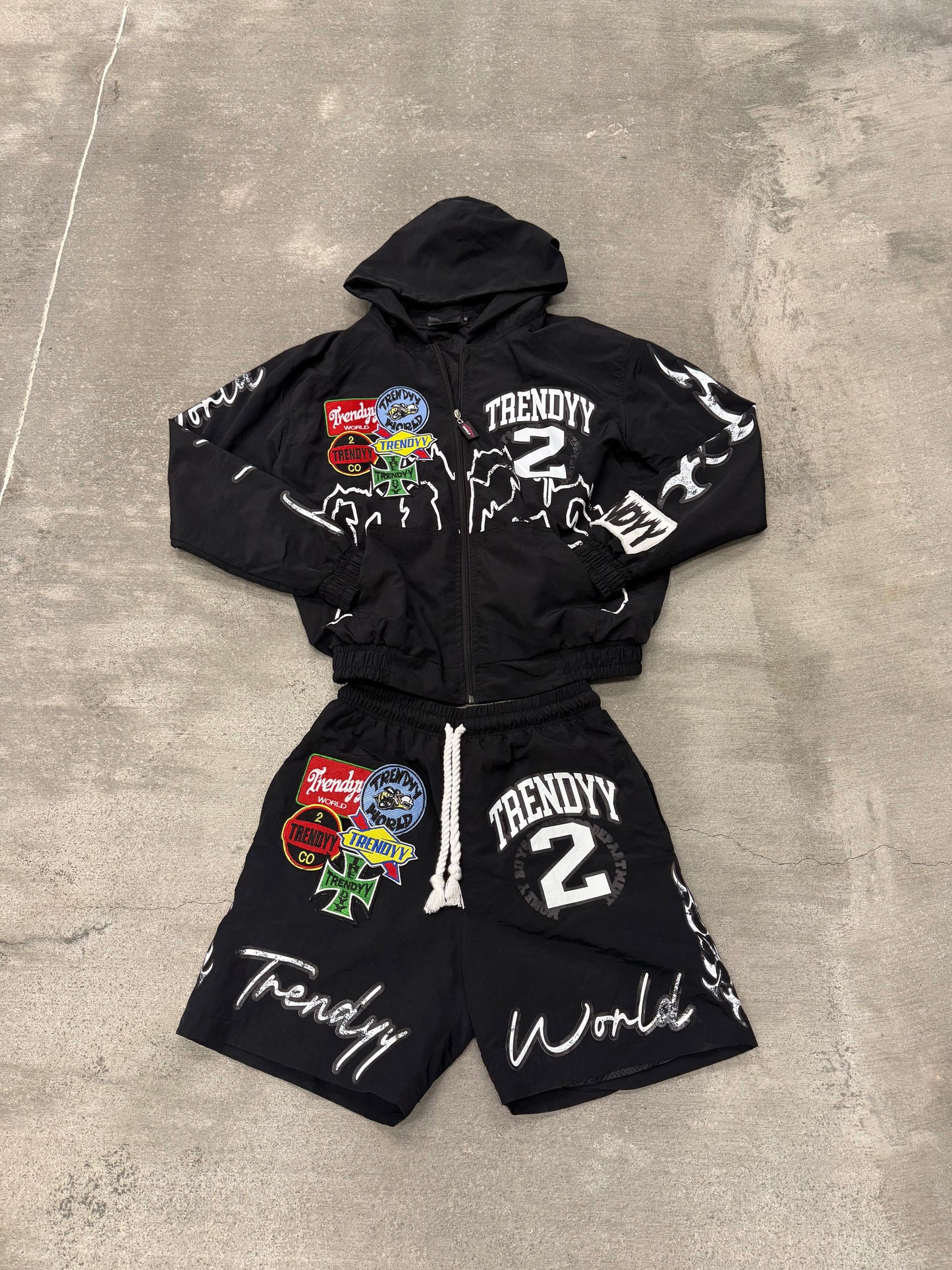 Black “V10” Windbreaker Sets
