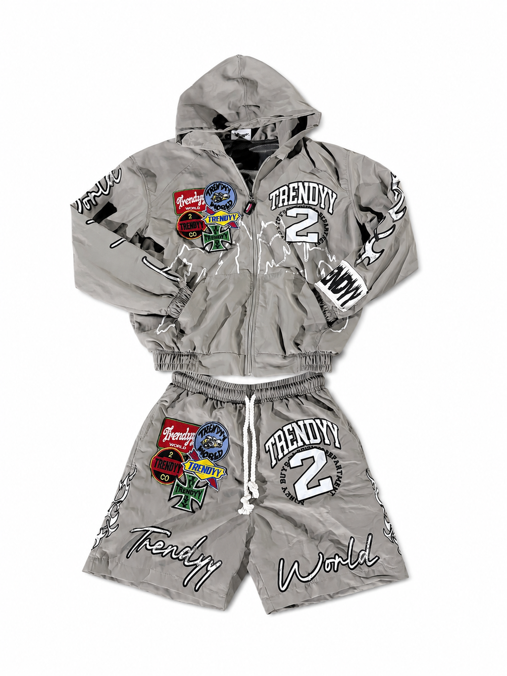 Grey “V10” Windbreaker