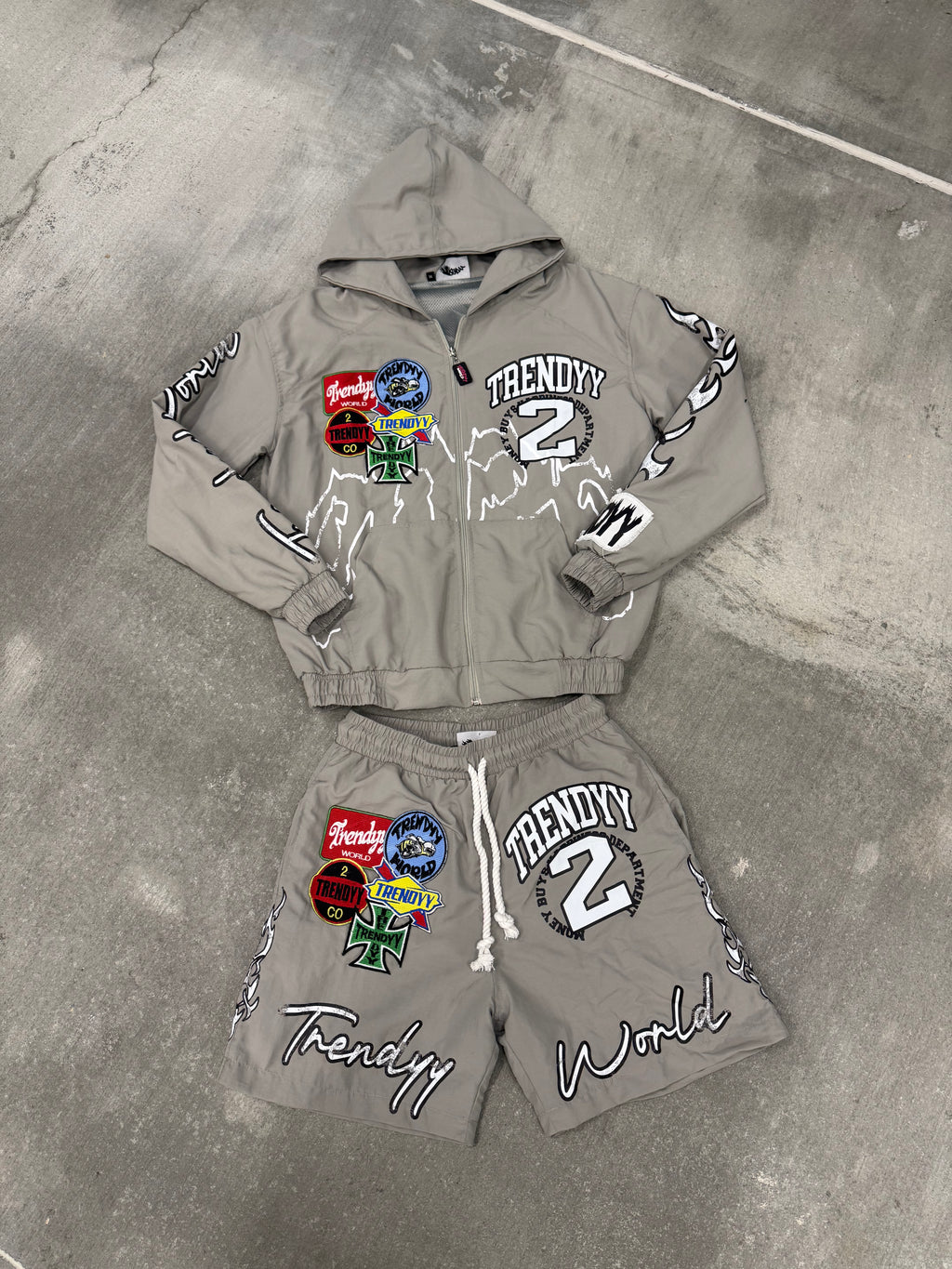 Grey “V10” Windbreaker