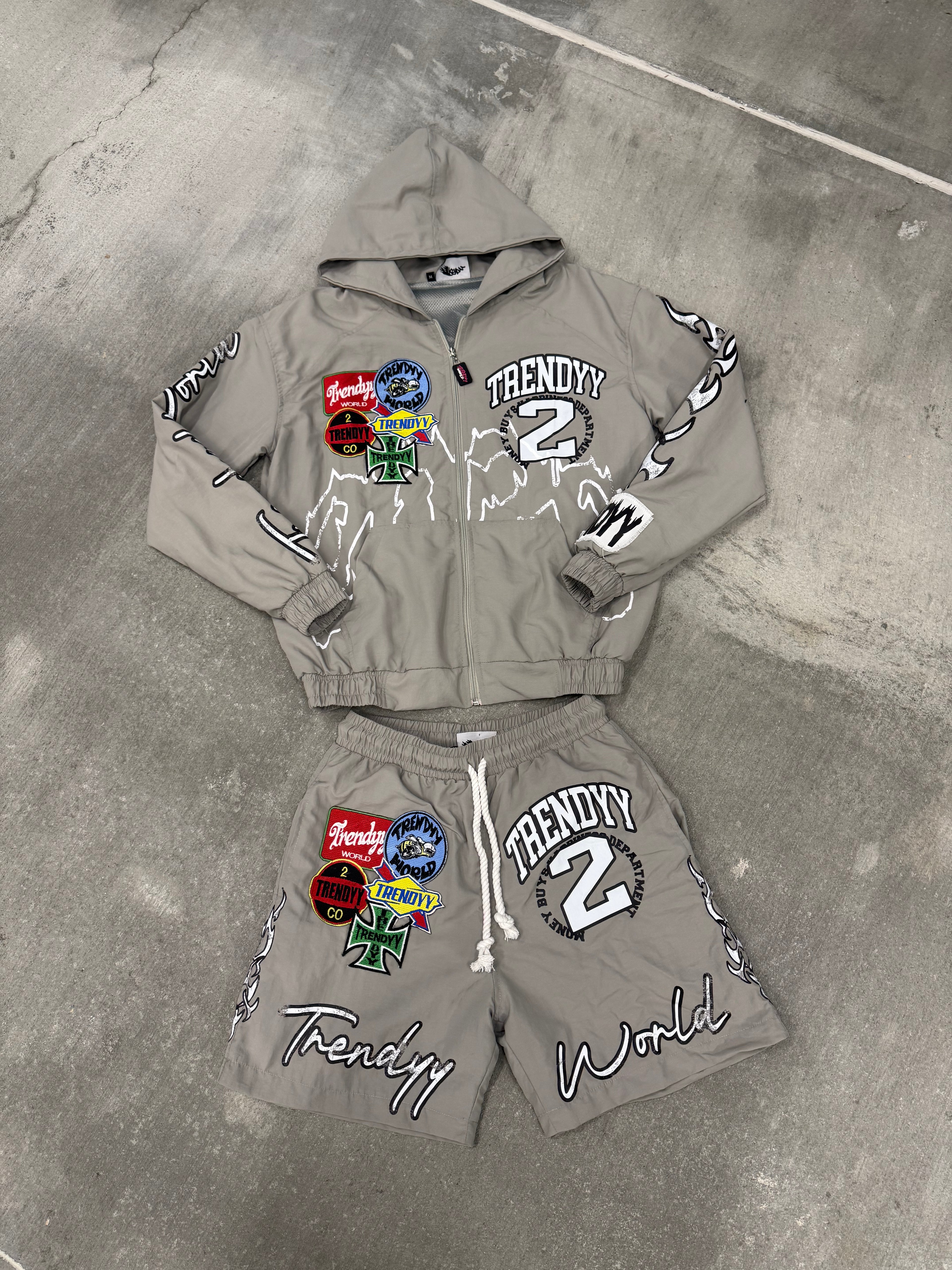 Grey “V10” Windbreaker