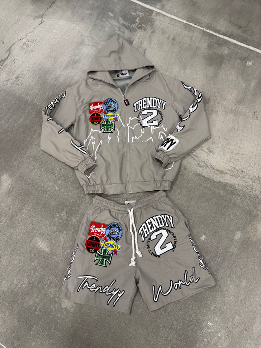 Grey “V10” Windbreaker