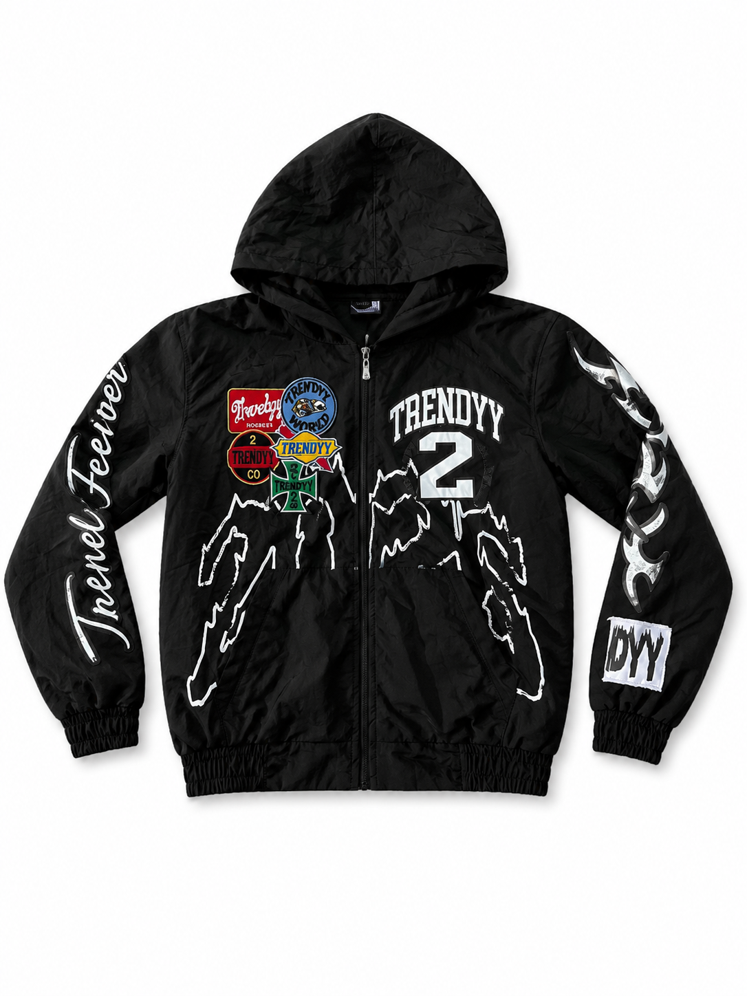 Black “V10” Windbreaker
