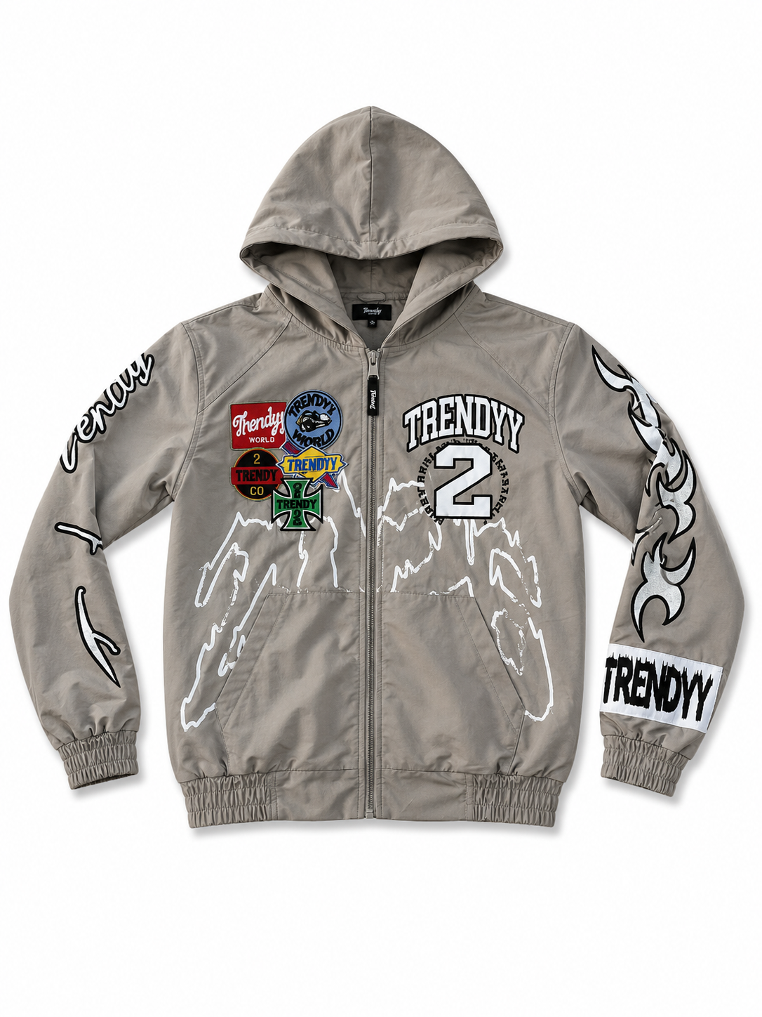Grey “V10” Windbreaker