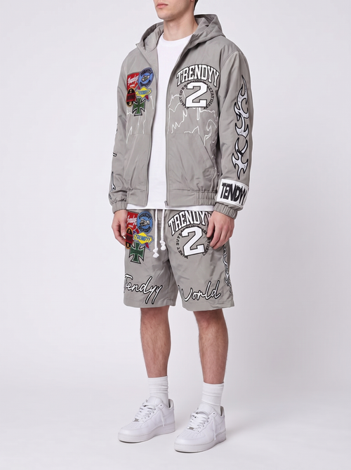 Grey “V10” Windbreaker set